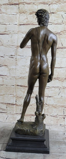Michelangelo's David Bronze Minature Replica Statue Sculpture Figure 18" x 5"