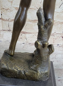 Michelangelo's David Bronze Minature Replica Statue Sculpture Figure 18" x 5"