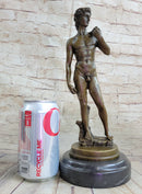 Michelangelo's DAVID Bronze Statue Sculpture Miniature Replica Figure 10" x 4"