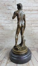Michelangelo's DAVID Bronze Statue Sculpture Miniature Replica Figure 10" x 4"