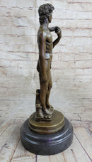 Michelangelo's DAVID Bronze Statue Sculpture Miniature Replica Figure 10" x 4"