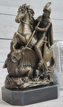 Jean Baptiste Carpeaux Saint George & Dragon Bronze Mythical Sculpture