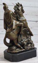 Jean Baptiste Carpeaux Saint George & Dragon Bronze Mythical Sculpture