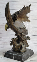Abstract Eagle Bust w/ Talon and Feather Bronze Statue Sculpture Decor 15" x 11"