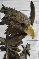 Abstract Eagle Bust w/ Talon and Feather Bronze Statue Sculpture Decor 15" x 11"
