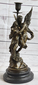 Handmade Bronze Sculpture Angel 'Psyche and Eros Statue Figure Cupid