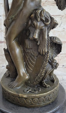 Ipos Fallen Angel w/ Lion Pelt Hot Cast Bronze Sculpture Statue Classical Decor