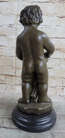 Angelic Young Child Pouring Water Bronze Statue Sculpture Figure 13" X 6"