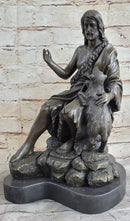 Jesus Christ with Lamb Bronze Statue Figure Figurine Sculpture Christianity 14" x 8"