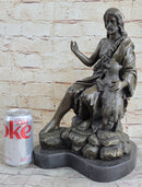 Jesus Christ with Lamb Bronze Statue Figure Figurine Sculpture Christianity 14" x 8"