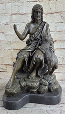 Jesus Christ with Lamb Bronze Statue Figure Figurine Sculpture Christianity 14" x 8"