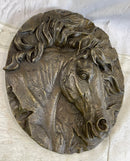 Horse Head Portrait Wall Art Hanging Bronze Sculpture Plaque 16" x 16"