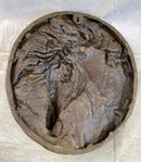Horse Head Portrait Wall Art Hanging Bronze Sculpture Plaque 16" x 16"