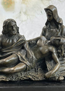 La Pieta Jesus Christ Paul & Mary Bronze Statue Sculpture Figure Christianity 6" x 8"