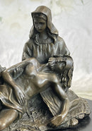 La Pieta Jesus Christ Paul & Mary Bronze Statue Sculpture Figure Christianity 6" x 8"