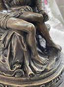 La Pieta by Michelangelo Bronze Sculpture Statue Miniature Replica on Marble Base