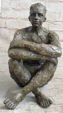 Tribute to Dali Man with Poker Outfit Bronze Sculpture Statue