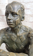 Tribute to Dali Man with Poker Outfit Bronze Sculpture Statue