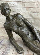 Signed Tribute to Dali Lady With Zodiac Outfit Bronze Sculpture Statue Figurine