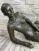 Signed Tribute to Dali Lady With Zodiac Outfit Bronze Sculpture Statue Figurine