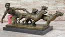 Man Holding 4 Dogs on Chain Leash Bronze Statue Sculpture Figure 10" x 24"