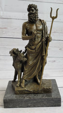 Hades Pluto with Cerberus Bronze Sculpture Greek Mythology Art