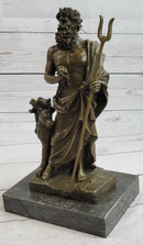 Hades Pluto with Cerberus Bronze Sculpture Greek Mythology Art