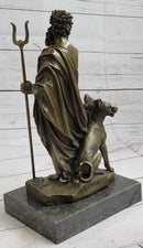 Hades Pluto with Cerberus Bronze Sculpture Greek Mythology Art
