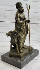 Hades Pluto with Cerberus Bronze Sculpture Greek Mythology Art