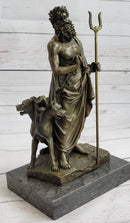 Hades Pluto with Cerberus Bronze Sculpture Greek Mythology Art