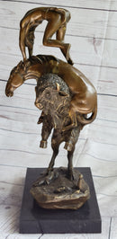 Frederic Remington Buffalo Horse Bronze Sculpture Western American Artist Art
