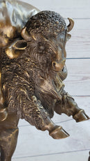 Frederic Remington Buffalo Horse Bronze Sculpture Western American Artist Art