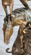 Frederic Remington Buffalo Horse Bronze Sculpture Western American Artist Art