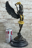Angel Goddess Holding Victory Torch Hot Cast Bronze Sculpture Statue Art Deco by Moreau