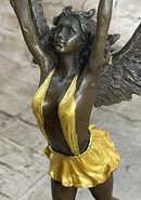 Angel Goddess Holding Victory Torch Hot Cast Bronze Sculpture Statue Art Deco by Moreau