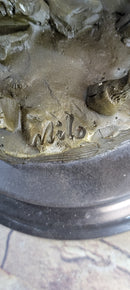 Native American Indian Shaman w/ Deer Bronze Statue Sculpture Figure 12" x 6.5"