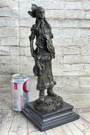 Fierce Native American Indian Woman Original Signed B.Wood LostWax Bronze Statue