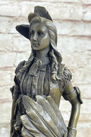 Fierce Native American Indian Woman Original Signed B.Wood LostWax Bronze Statue