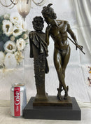 A Secret from on High after Hyppolite Moulin Mercury Hermes Bronze Statue Sculpture 17" x 10"