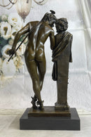 A Secret from on High after Hyppolite Moulin Mercury Hermes Bronze Statue Sculpture 17" x 10"