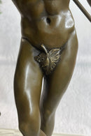 A Secret from on High after Hyppolite Moulin Mercury Hermes Bronze Statue Sculpture 17" x 10"