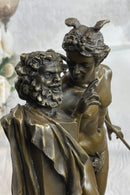 A Secret from on High after Hyppolite Moulin Mercury Hermes Bronze Statue Sculpture 17" x 10"
