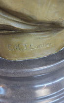 Native American Bust of Woman Pocahontas Bronze Statue Sculpture Figure 19" x 11"