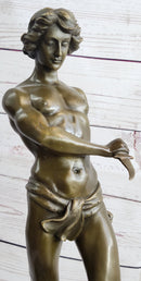 Loys Potet Lion Slayer Bronze Metal Sculpture Statue Handmade Art Deco Figure