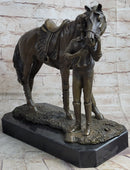 Equestrian Little Girl Child w/ Horse Bronze Statue Sculpture Figurine 11" x 12"