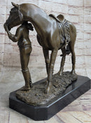 Equestrian Little Girl Child w/ Horse Bronze Statue Sculpture Figurine 11" x 12"