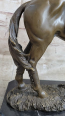 Equestrian Little Girl Child w/ Horse Bronze Statue Sculpture Figurine 11" x 12"