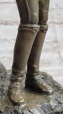 Equestrian Little Girl Child w/ Horse Bronze Statue Sculpture Figurine 11" x 12"