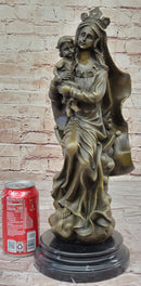 Mother Virgin Mary Madonna Jesus Statue Figurine Bronze Sculpture Home Decor