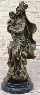 Mother Virgin Mary Madonna Jesus Statue Figurine Bronze Sculpture Home Decor